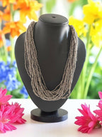 Inhanns Handmade Beaded Multilayer Necklace, 20 Layers - Gray | Grocsy
