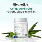 Bioexotica Orange Flavour Collagen Powder With Hyaluronic Acid, Aloe Vera, Blue Berry & Biotin | Grocsy