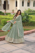 Lehenga Mart Designer Indian Wedding Lehenga Choli-Sea Green | Grocsy