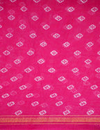 Shades Of Rani Pink Floral Design Semi Chanderi Saree By Gayathri Reddy Designer Studio | Grocsy