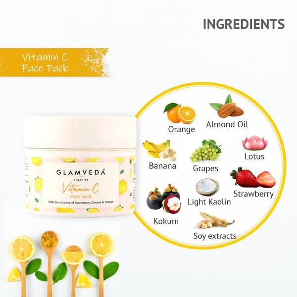 Glamveda Vitamin C Skin Lightening & Brightening Face Pack | Grocsy