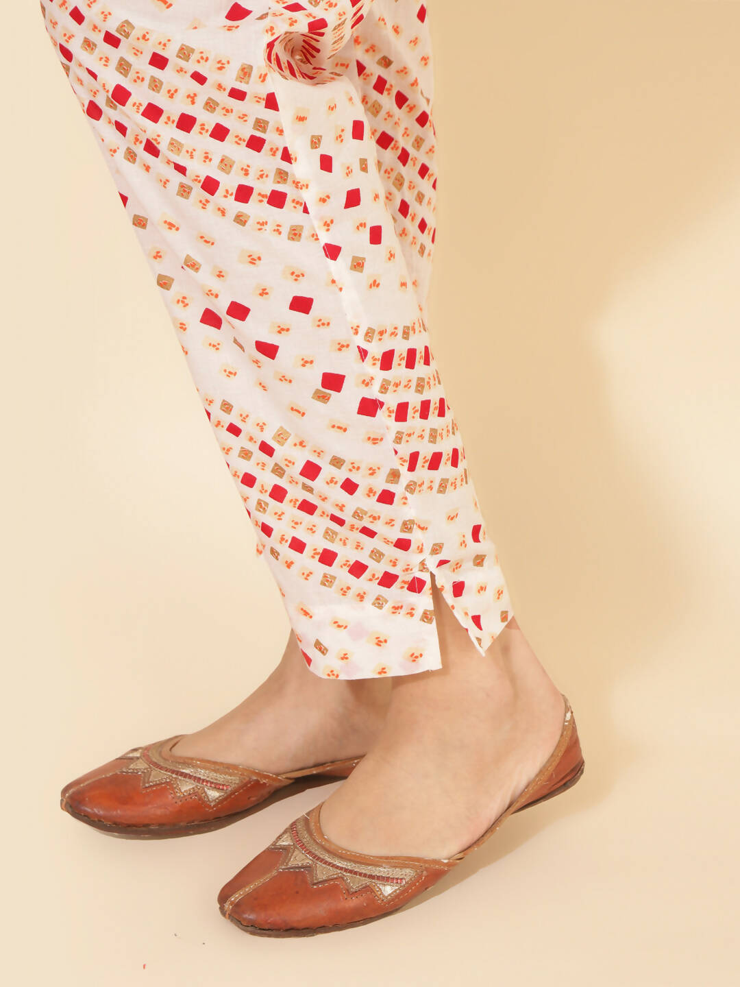 Janasya Women's White Cotton Geometric Printed Casual A-line Co-ords | Grocsy