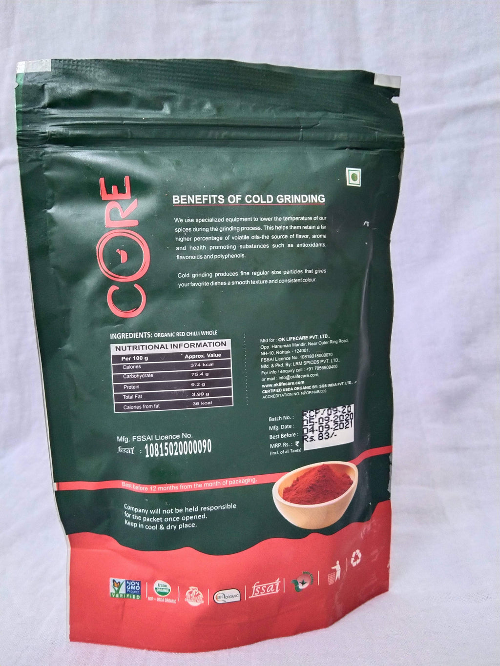Ok Life Care Core Red Chilli Powder | Grocsy