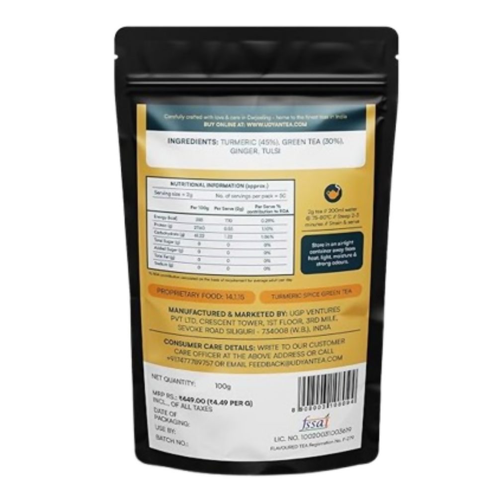 Udyan Tea Turmeric Spice Green Tea | Grocsy
