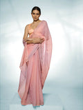 Pink Jimmy Choo Swarovski Designer Saree - Shezlin | Grocsy
