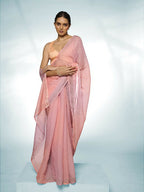 Pink Jimmy Choo Swarovski Designer Saree - Shezlin | Grocsy