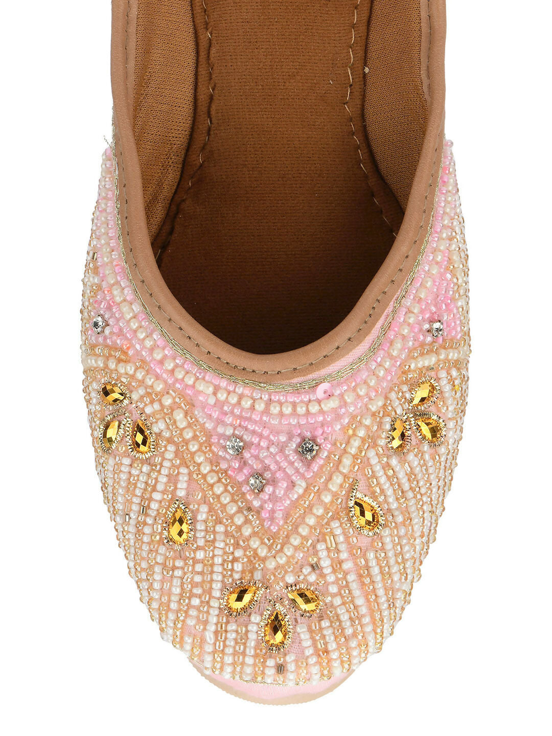 Desi Colour Women Indian Ethnic Footwear-Pink Pearl | Grocsy
