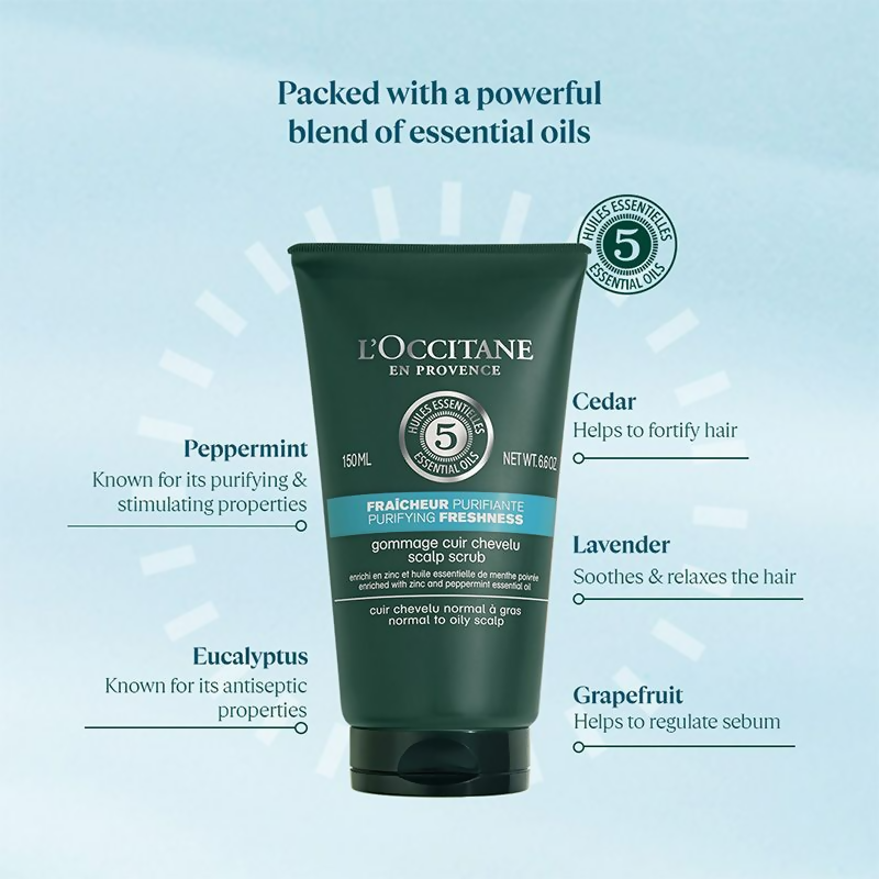 L'Occitane Purifying Freshness Cleansing Scalp Scrub | Grocsy