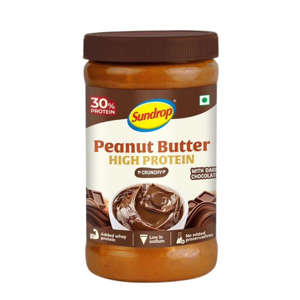 Sundrop High Protein Crunchy Peanut Butter With Dark Chocolate | Grocsy