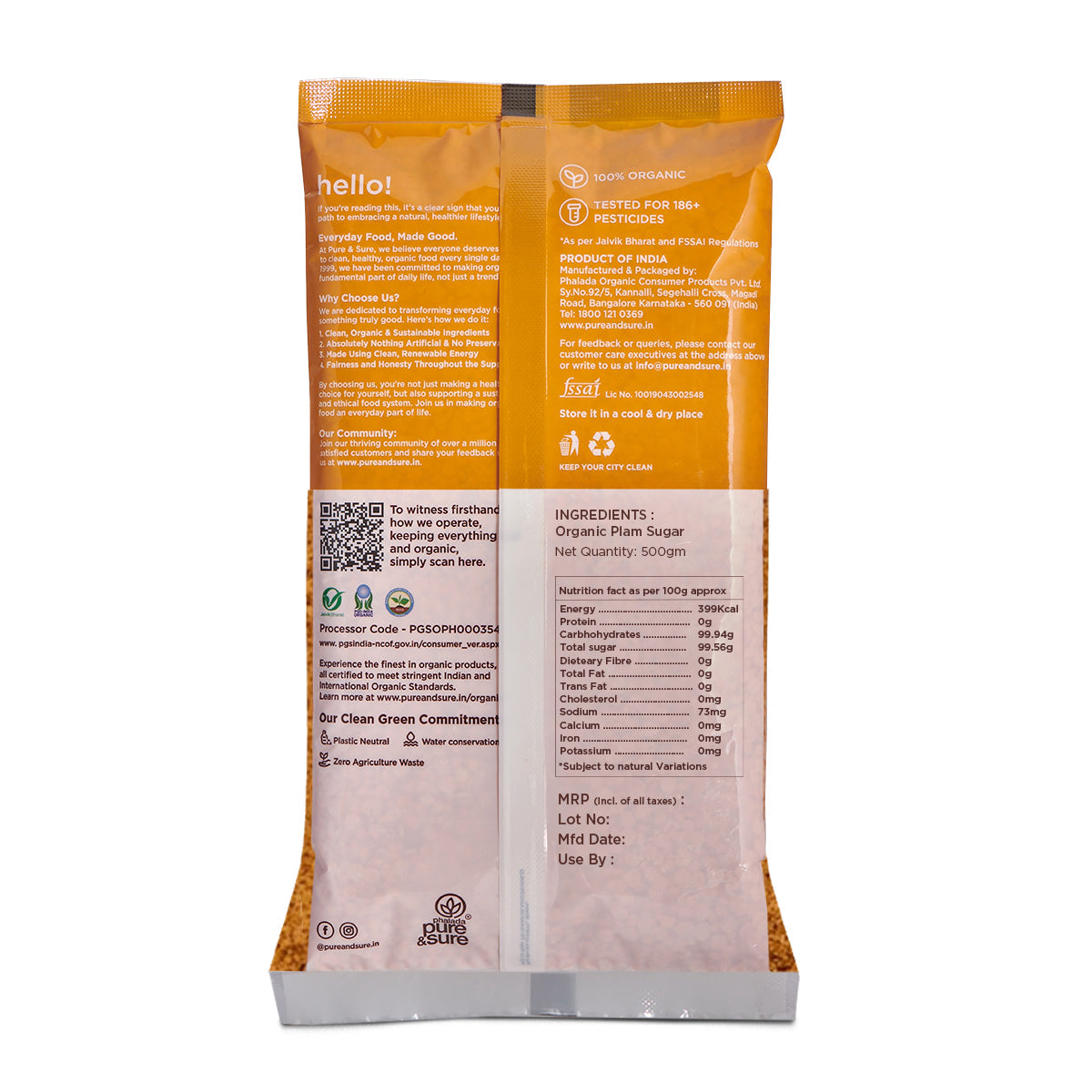 Pure & Sure Organic Palm Sugar | Grocsy
