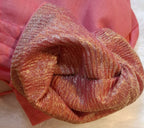 Kia Fashions Coral Pink Crush Tissue Self Design Readymade Blouse | Grocsy