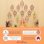 eCraftIndia Gota Patti Bangle & Bells Decorative Wall Door Hangings Latkan Toran | Grocsy
