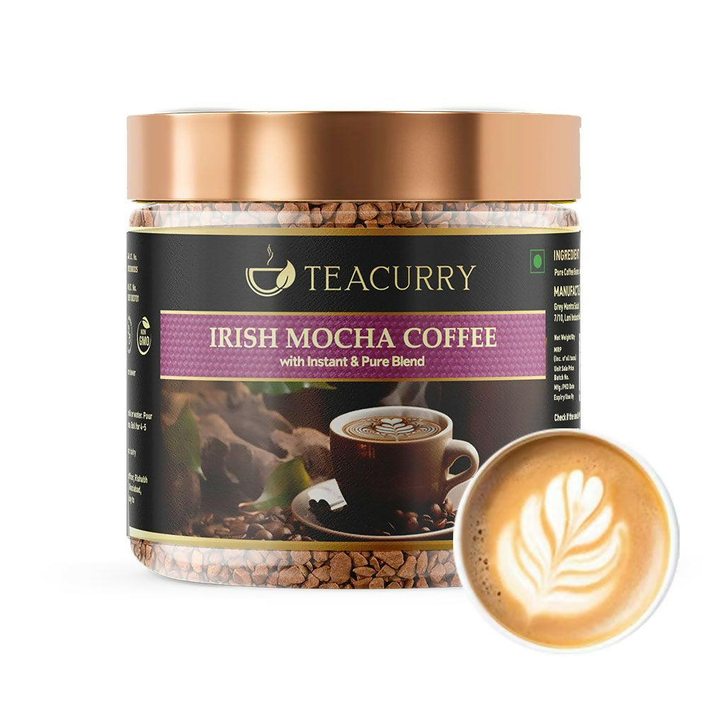 Teacurry Irish Mocha Instant Coffee - Arabica Freeze Dried Coffee for Instant Hot & Cold Coffee | Grocsy