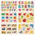 Webby Wooden Educational Colorful Puzzle for Preschool Kids - Set of 6 | Grocsy