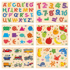 Webby Wooden Educational Colorful Puzzle for Preschool Kids - Set of 6 | Grocsy