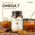 Wellwith Sea Buckthorn Berry Oil Vegan Omega 7 500mg, Softgels Capsules | Grocsy