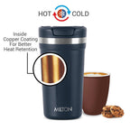 Milton Corral Thermosteel Insulated Coffee Mug Tumbler - 400ml (Navy Blue) | Grocsy