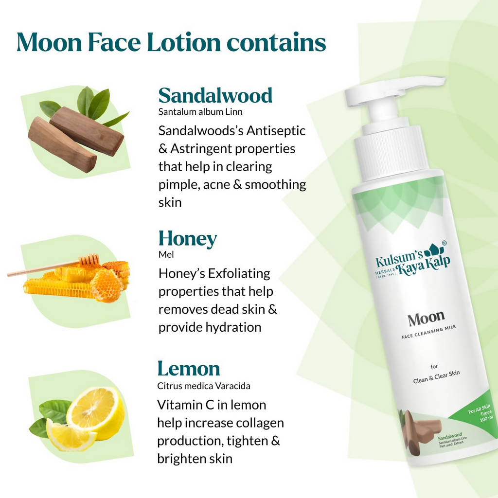 Kulsum's Kaya Kalp Moon Face Cleansing Milk For Clean & Clear Skin | Grocsy