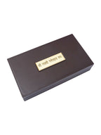 Golden Peacock Brown & Gold-Toned 24 Ct Gold Foil Laxmi And Ganesh Pooja Box | Grocsy