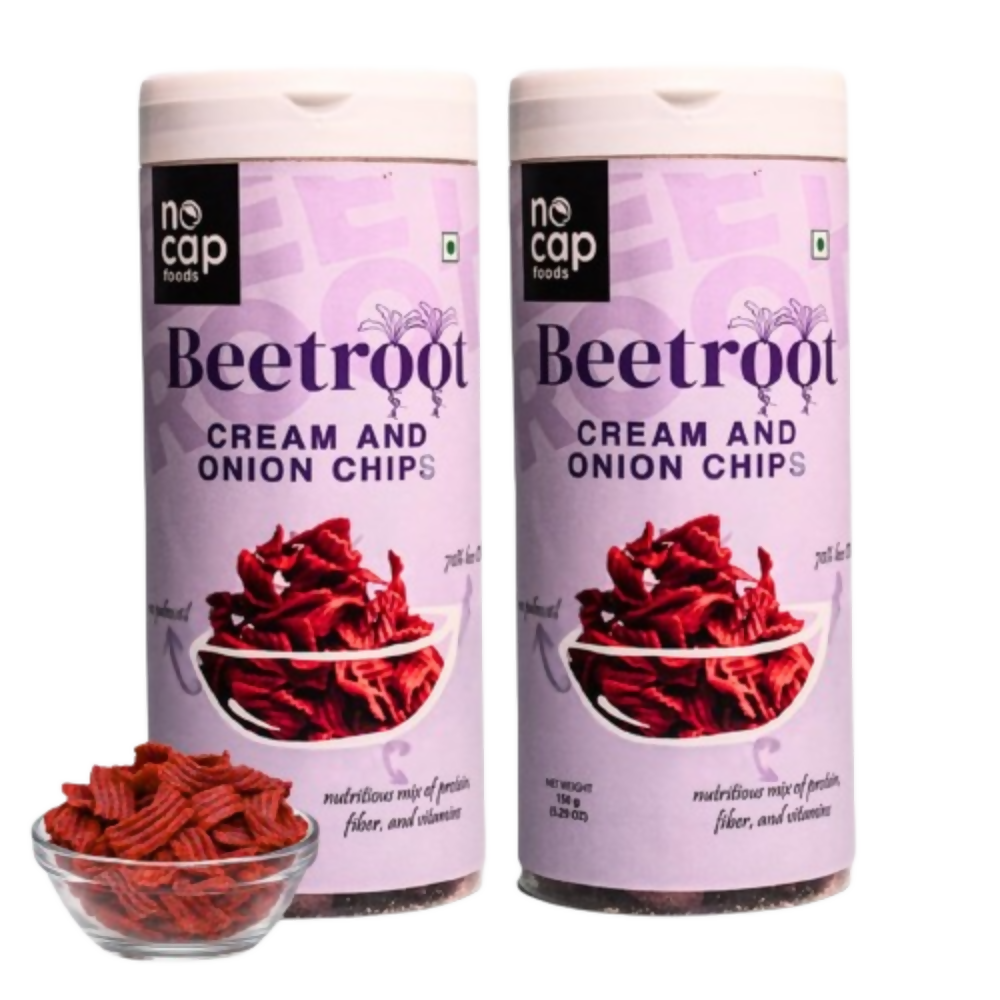 Nocap foods Zero Guilt Healthy Beetroot Chips - Cream&Onion | Grocsy