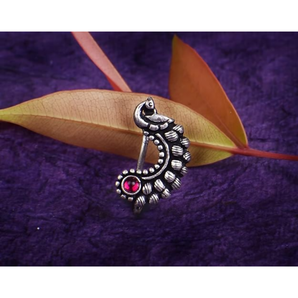 Thanu's Craft Maharashtrian Nath Clip on Marathi Nose ring without Piercing Oxidized nose Pin | Grocsy