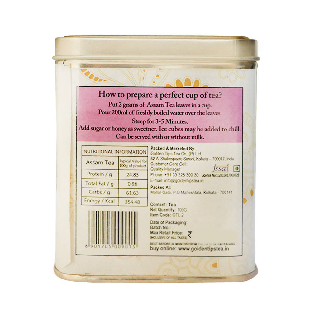 Golden Tips Assam Tea - Tin Can | Grocsy