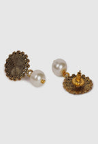 Mominos Fashion Joharkamal Oxidised Gold-Polished Pearls Work Long Necklace Handicraft For Women & Girls | Grocsy