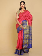 Kalamandir Bnarasi Silk Blend Pink Pashmina Saree | Grocsy