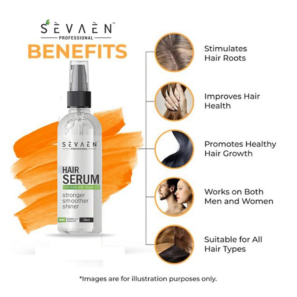 Sevaen Keratin Smooth Shampoo & Keratin Smooth Conditioner & Hair Serum | Grocsy