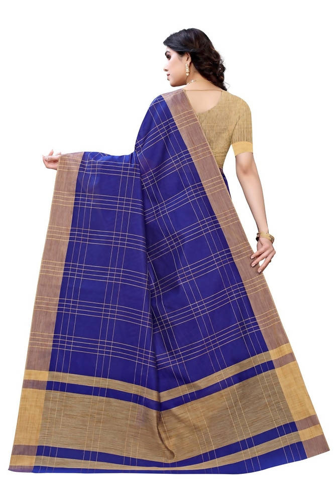 Vamika Navy Cotton Silk Weaving Saree (Anaya Navy Blue) | Grocsy
