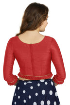 Aastha Fashion Women's Red Art Silk Designer Party Wear Readymade Blouse | Grocsy