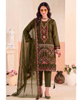 KC Mahendi Pakistani Crunchy Silk Heavy Salwar Kameez For Women | Grocsy