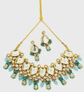 Joban Fashion Hand Made High Quality Gold Plated Base Metal Alloy Kundan Stone Studded Kundan Jewellery Set | Grocsy