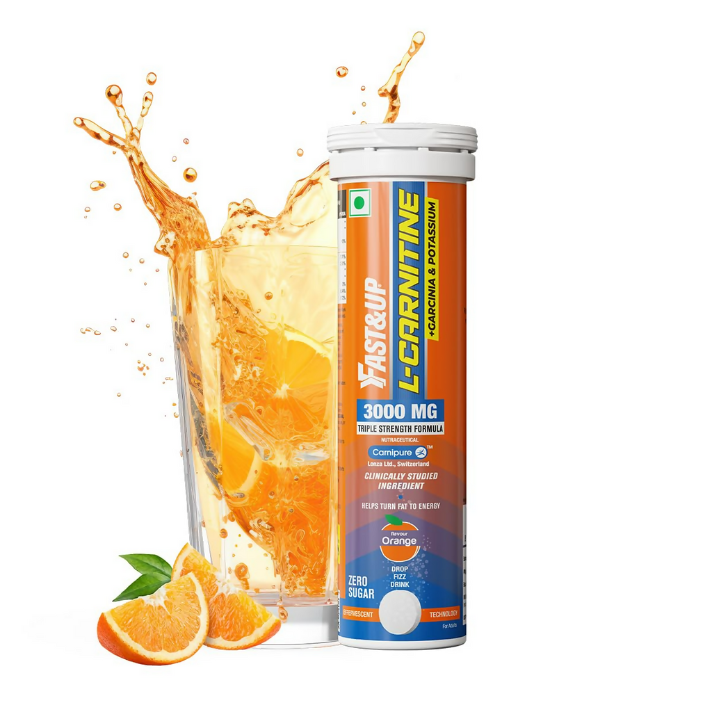 Fast&Up L Carnitine 3000mg Effervescent Tablets - Orange Flavour | Grocsy