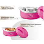 Milton New Marvel 2500 Inner Steel Casserole For Roti/Chapati - Pink Color | Grocsy