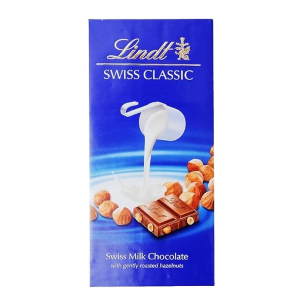 Lindt Swiss Classic Milk Chocolate With Hazelnut Bar | Grocsy