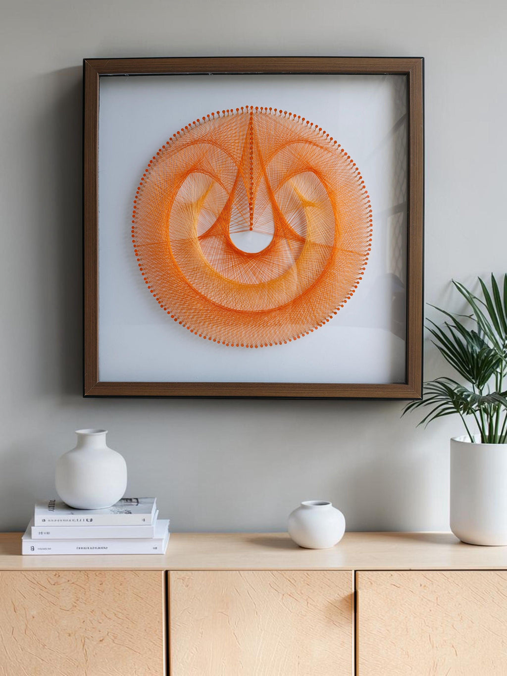 Sun Mun Decors Solar Mandala String Art Wall Frame, Geometric Handmade Decor | Grocsy