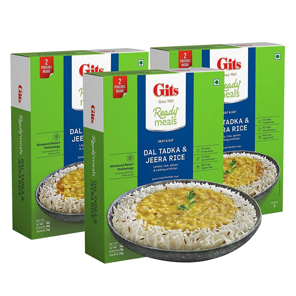 Gits Ready Meals Heat & Eat Dal Tadka & Jeera Rice | Grocsy