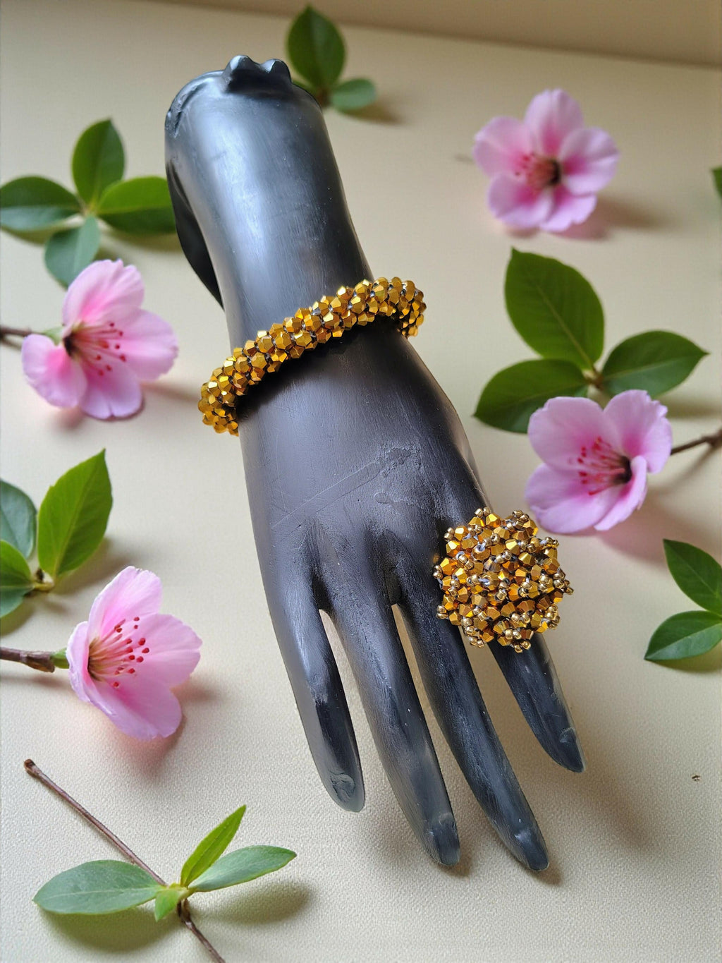 Inhanns Rangshine 4-In-1 Crystal Glam Set - Handmade - Golden | Grocsy