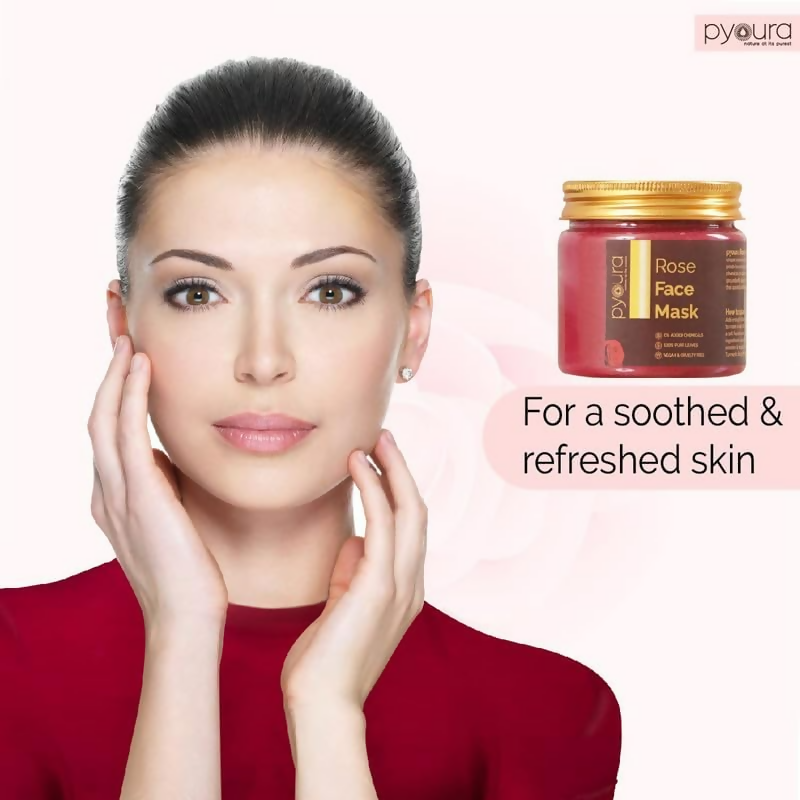 Pyoura Rose Face Mask No Clay Only 100% Pure Rose Petal Powder | Grocsy