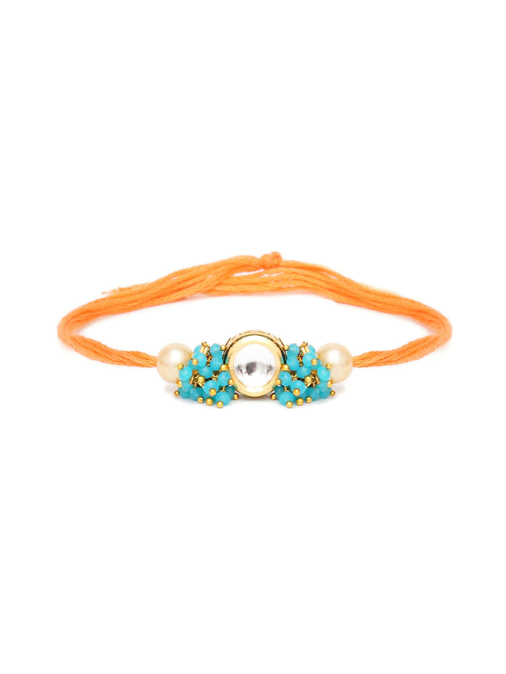 Designer kundan Rakhi - Ruby Raang | Grocsy