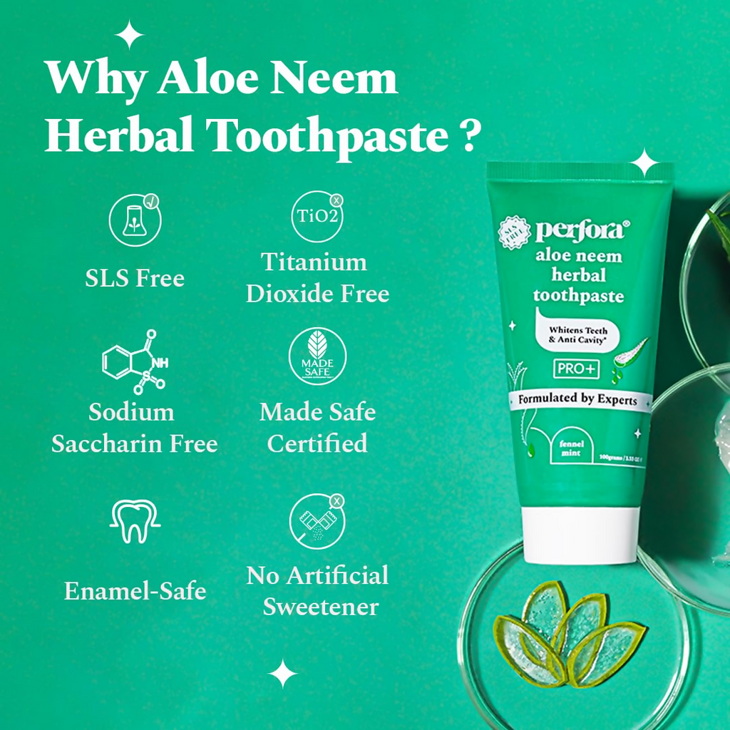 Perfora Aloe Neem Herbal Toothpaste - Fennel Mint | Grocsy
