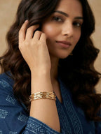 NVR Women Set of 2 Gold Plated CZ Stone Bangle | Grocsy