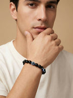 NVR Black Evil Eye Adjustable Bracelet for Men & Women | Grocsy