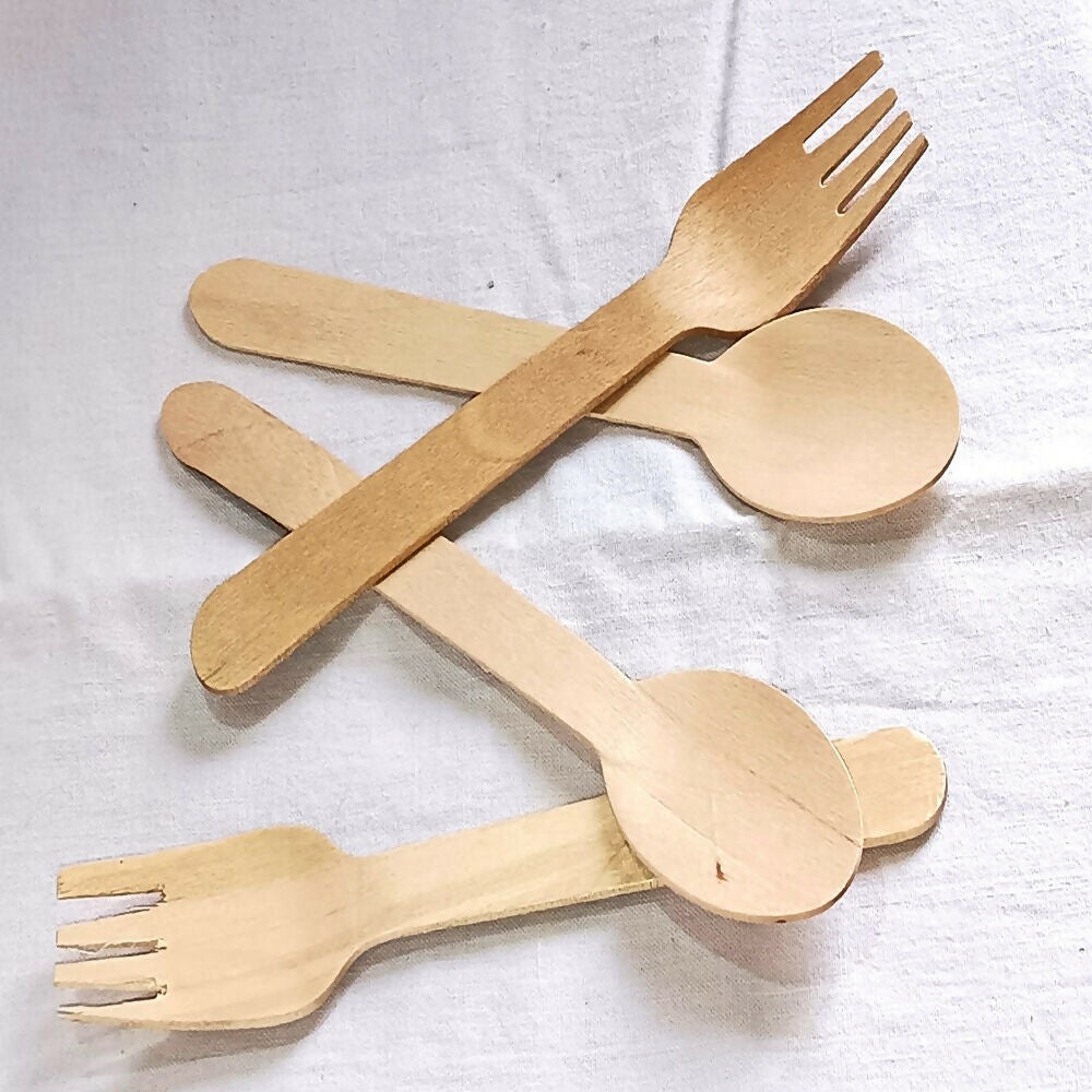 Eco friendly Wooden Spoon & Fork Combo | Grocsy