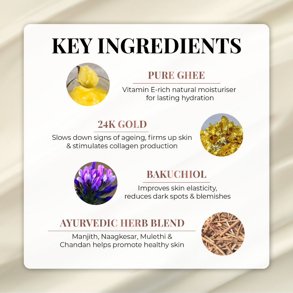 Just Herbs Pure Ghee & 24K Gold Deep Nourishing Body Butter | Grocsy