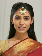Nuyug 22k Gold Plated Crescent Maang Tikka | Grocsy