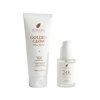 Flawora Set of Golden Glow Face Wash and 24k Golden Glow Face Serum | Grocsy