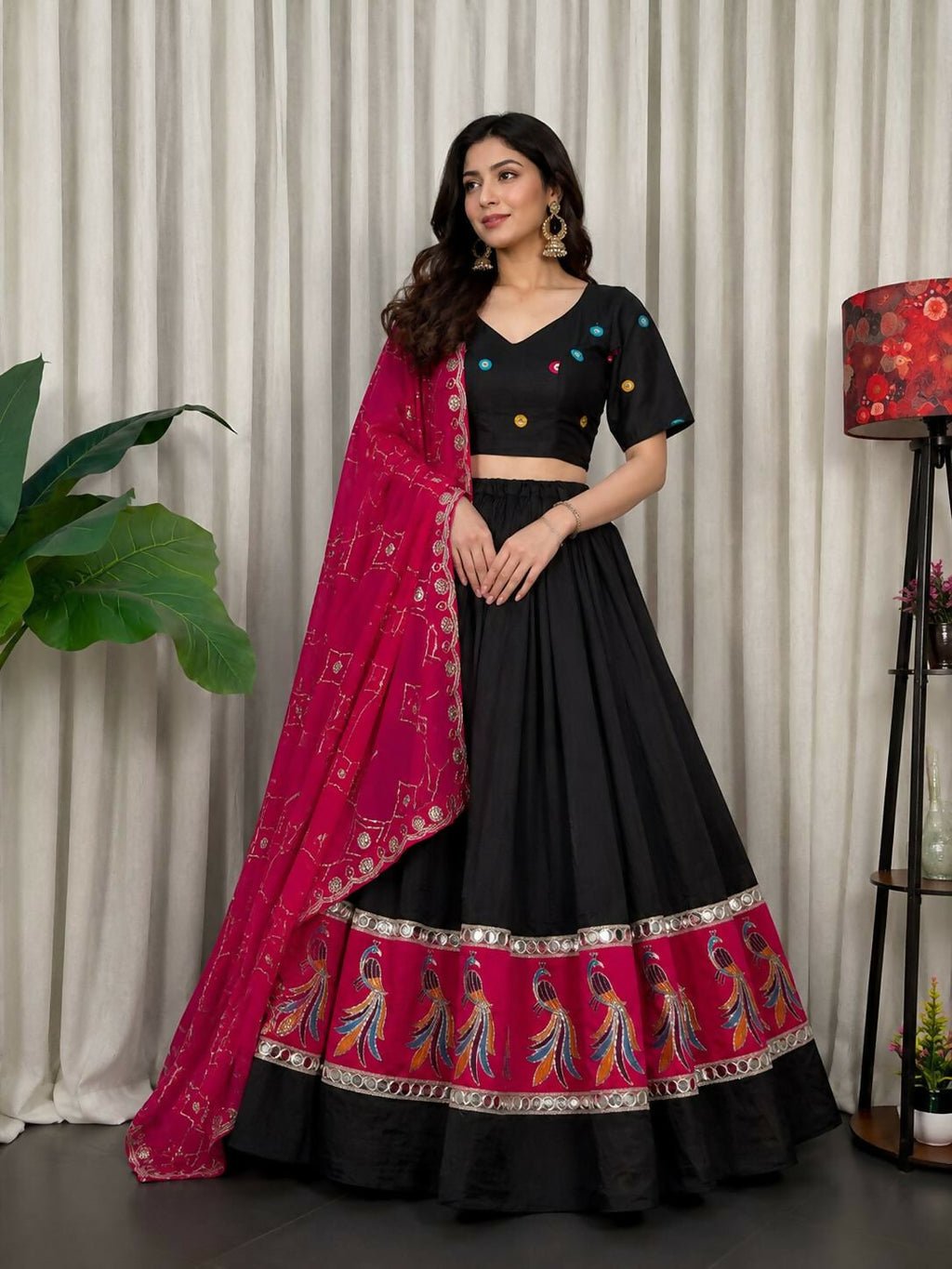 Lehenga Mart Black Designer Navratri Lehenga Choli for Women | Grocsy