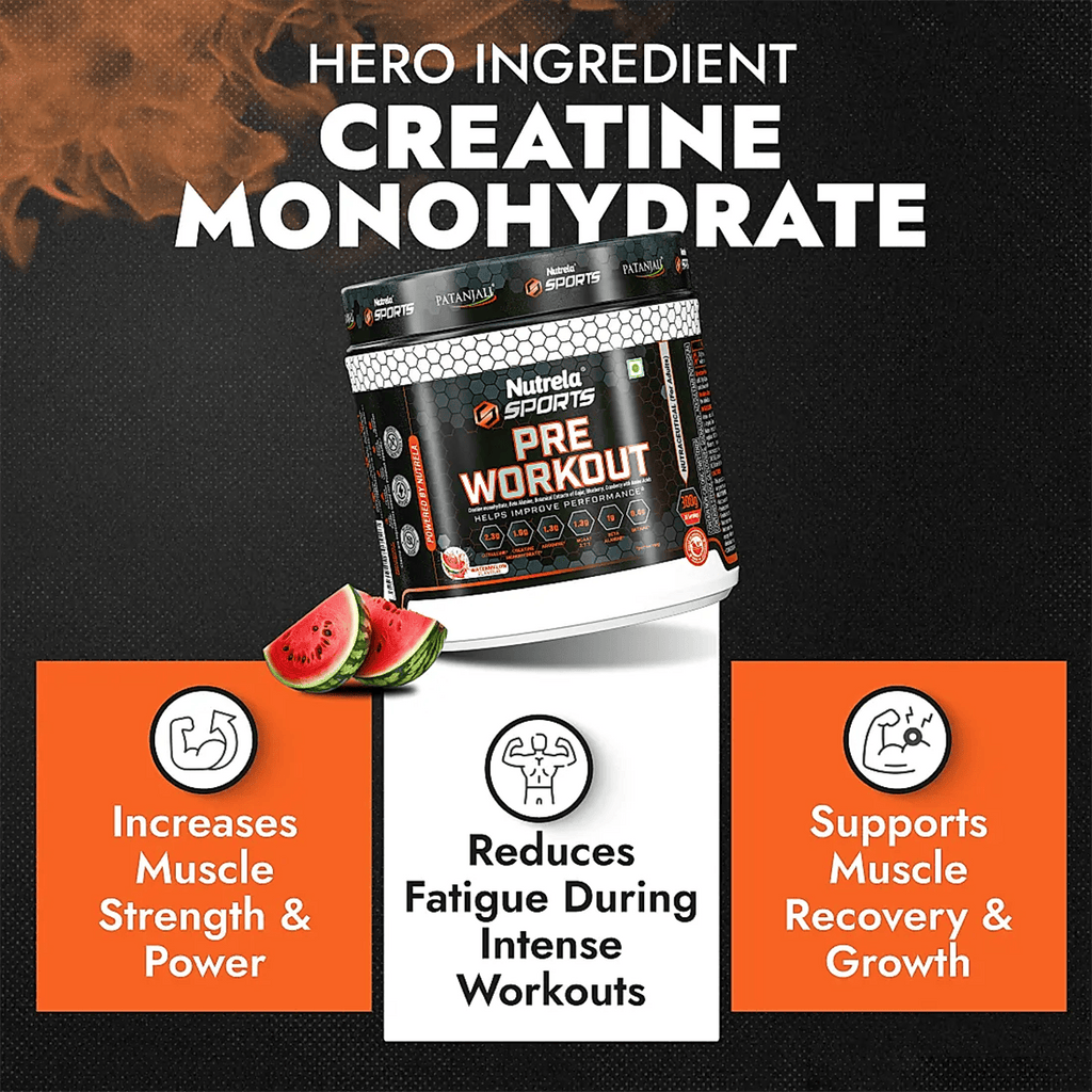 Patanjali Nutrela Sports Pre - Workout-(Watermelon) | Grocsy